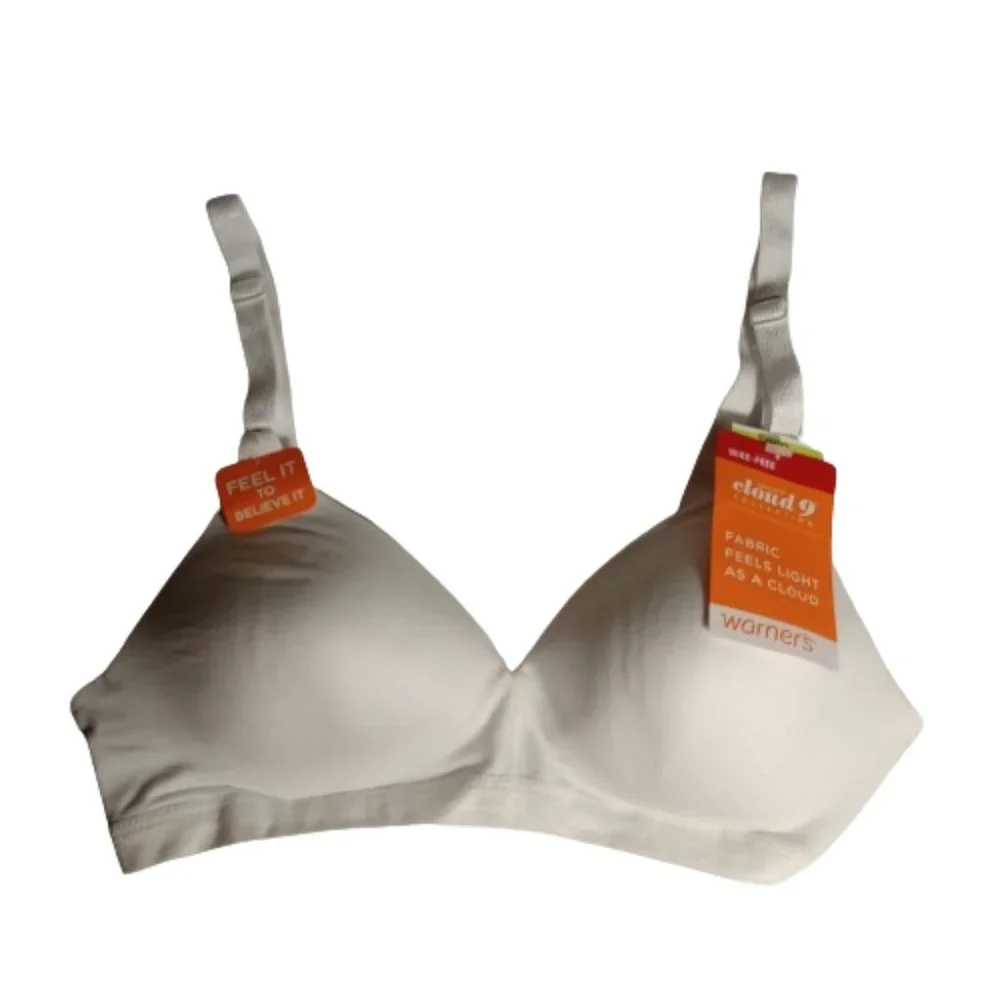 Warner's Womens Cloud 9® Wire-Free Bra Style 1269 Color White Size 32B NWT